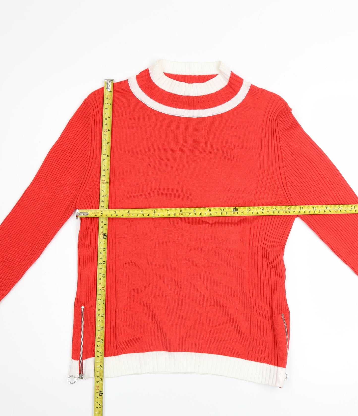 Marks and Spencer Women’s Red Mock Neck Knit Jumper Size 12