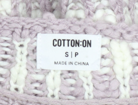 Cotton On Womens Multicoloured Chunky Knit Acrylic Pullover Jumper Size S
