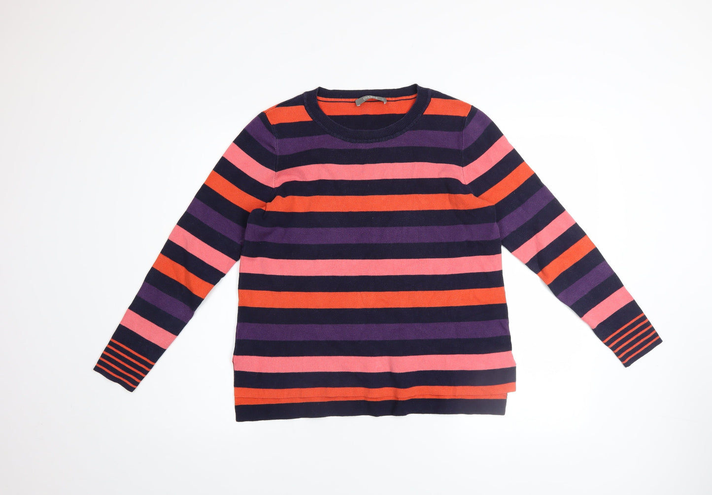Oasis Women’s Multicoloured Striped Cotton Blend Jumper Size M
