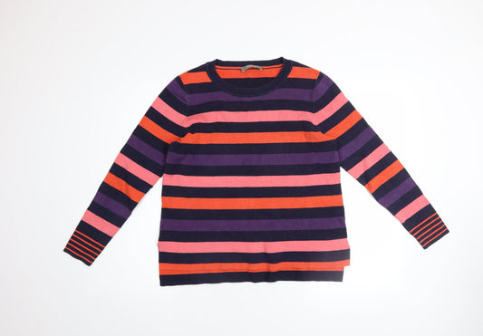 Oasis Women’s Multicoloured Striped Cotton Blend Jumper Size M
