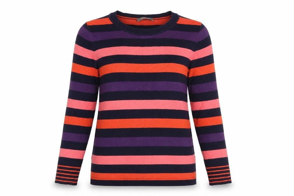 Oasis Women’s Multicoloured Striped Cotton Blend Jumper Size M