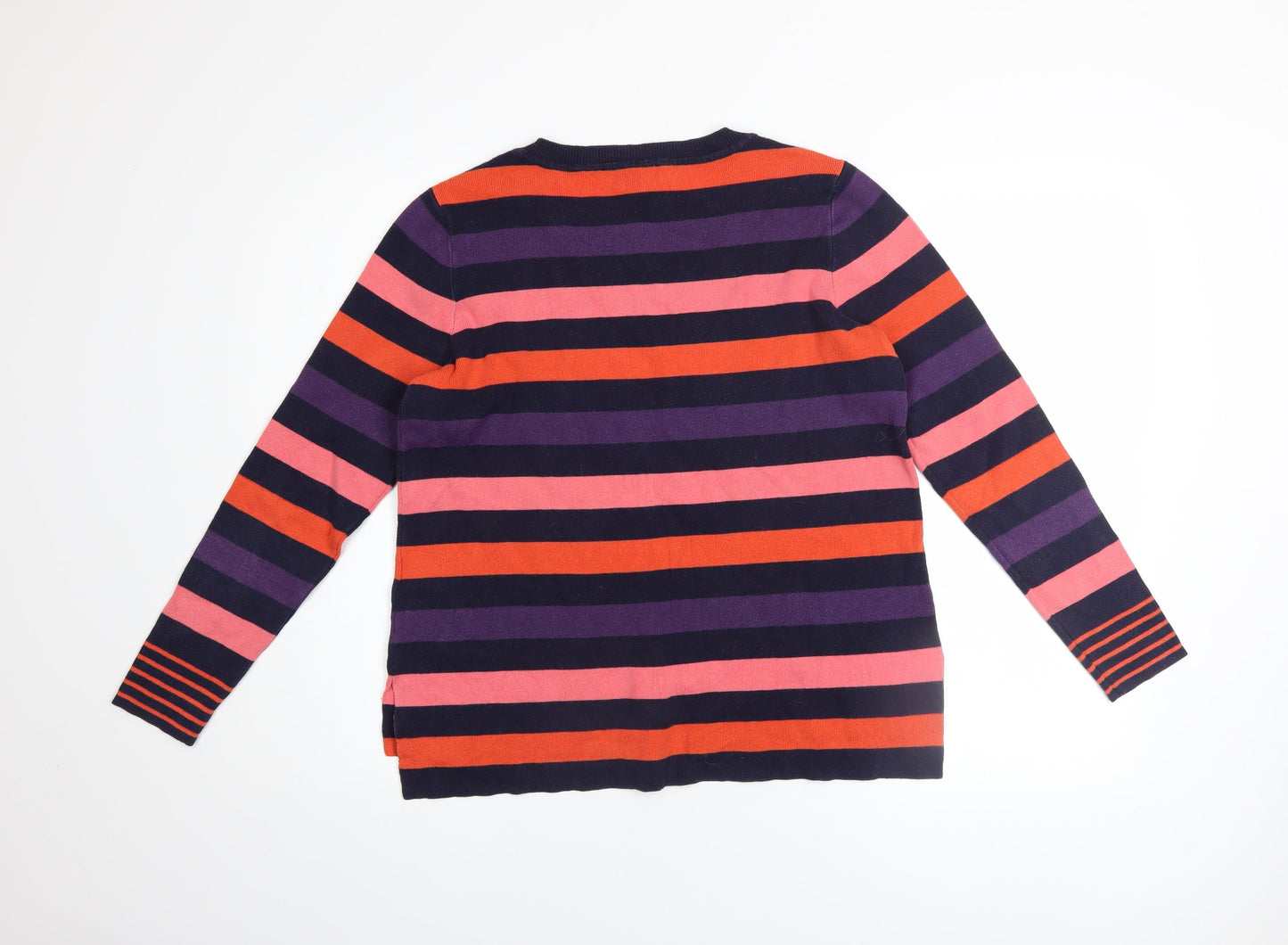 Oasis Women’s Multicoloured Striped Cotton Blend Jumper Size M