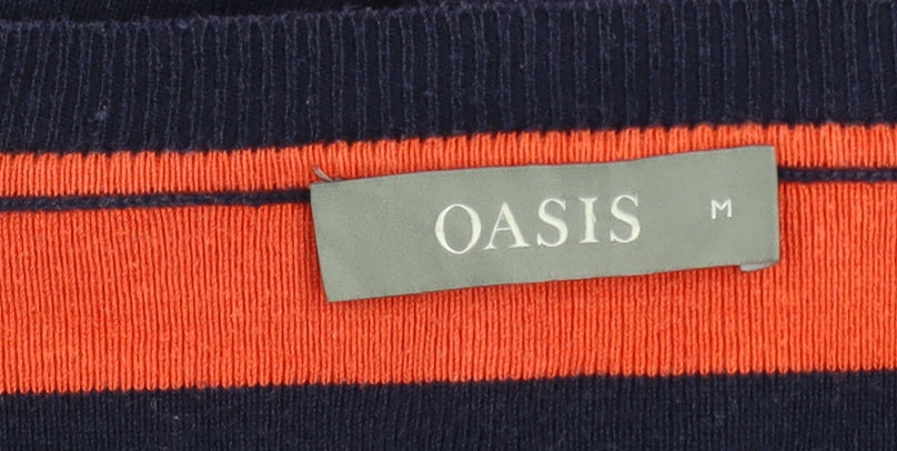 Oasis Women’s Multicoloured Striped Cotton Blend Jumper Size M