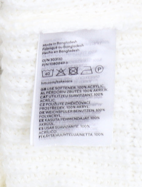 H&M Women Ivory V-Neck Sleeveless Knit Jumper Vest XS