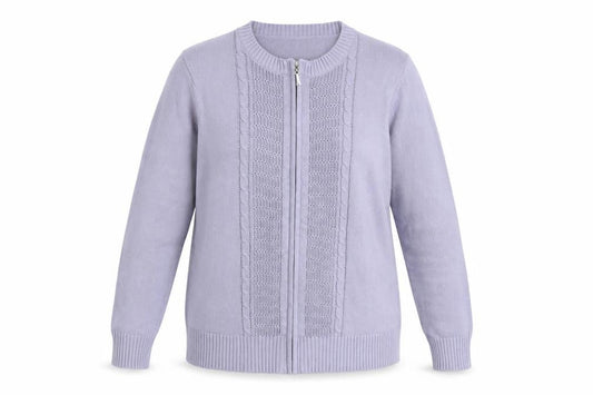 Damart Women's Blue Cotton Zip Knit Jacket Size 14/16