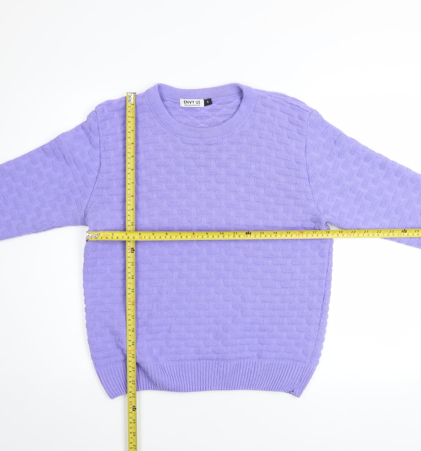 ENVY US Women's Purple Knit Pullover Jumper Size S