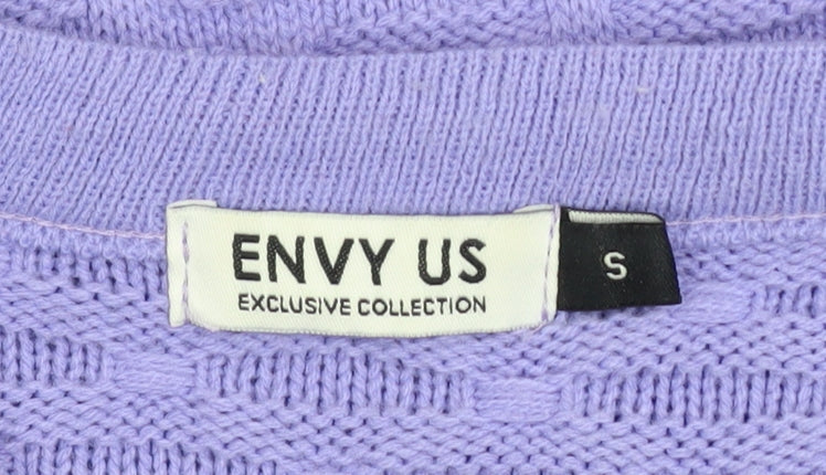 ENVY US Women's Purple Knit Pullover Jumper Size S