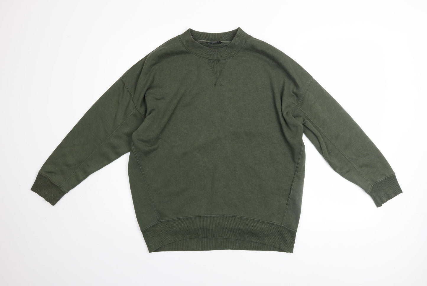 New Look Womens Green Pullover Sweatshirt UK 10 Cotton Blend Casual