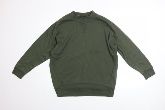 New Look Womens Green Pullover Sweatshirt UK 10 Cotton Blend Casual