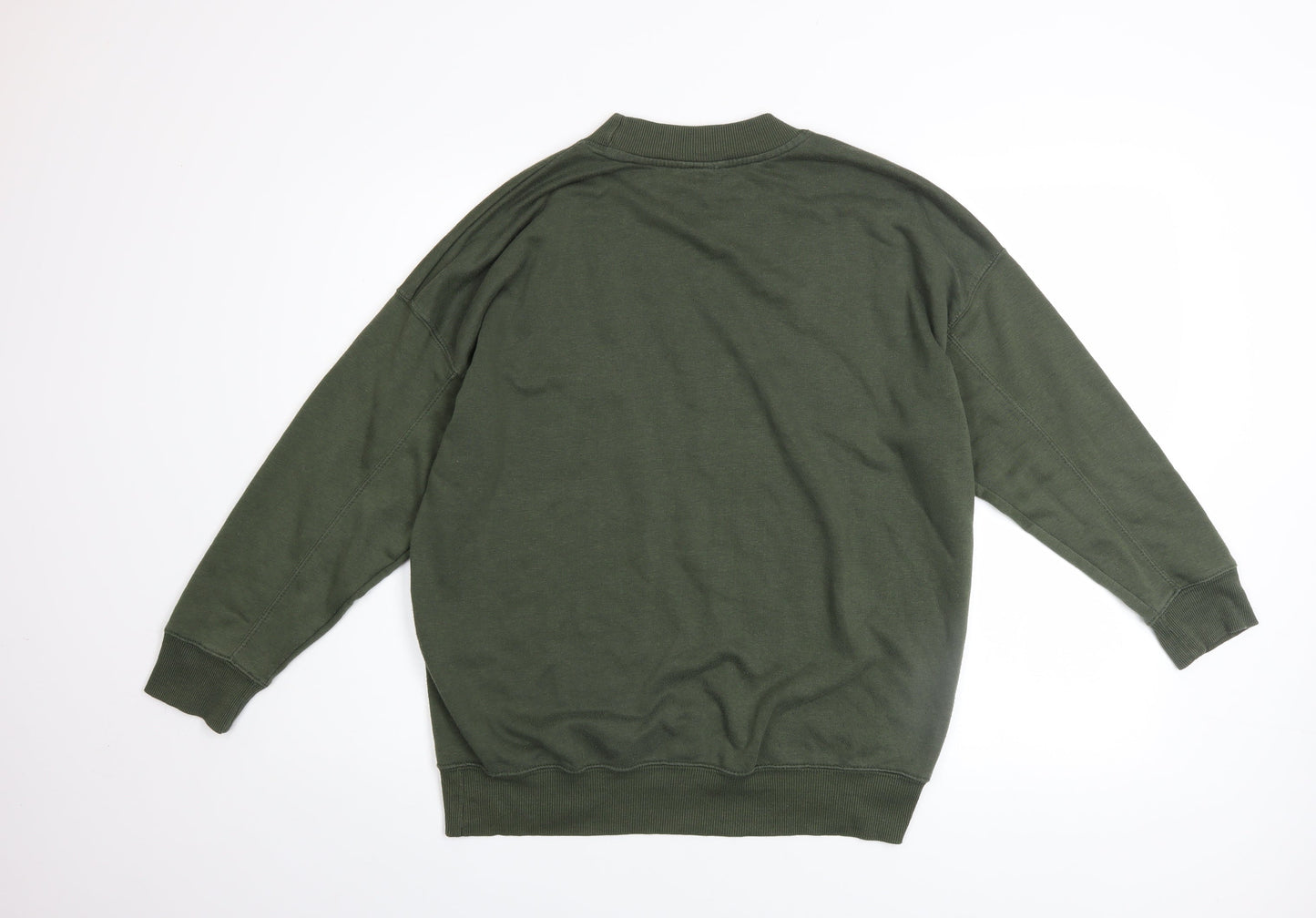 New Look Womens Green Pullover Sweatshirt UK 10 Cotton Blend Casual