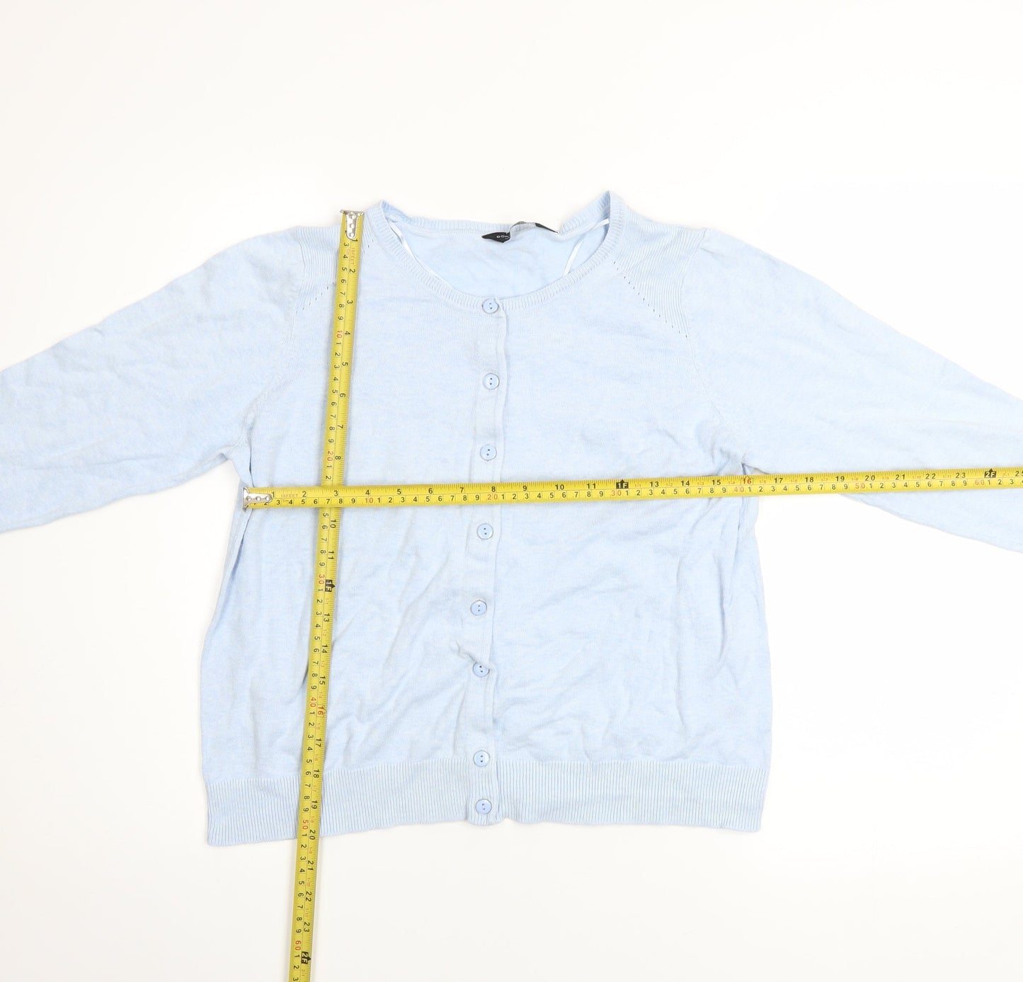 Dorothy Perkins Women's Blue Cotton Cardigan UK16 3/4 Sleeve