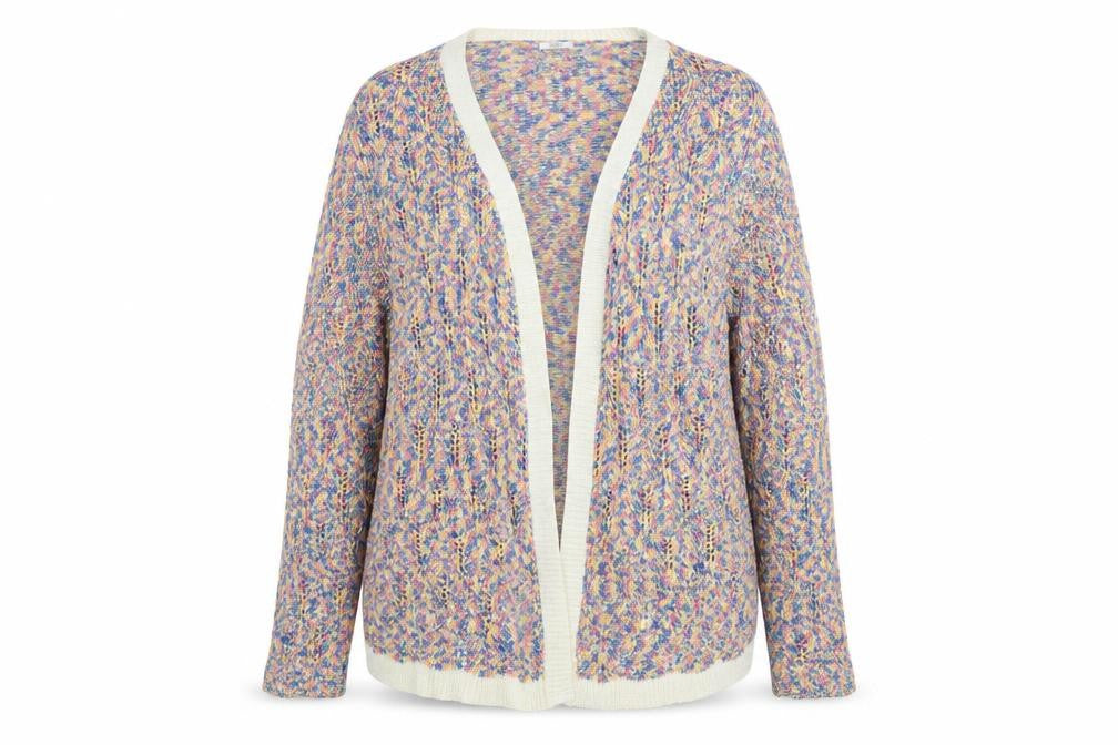 Cotton Traders Women’s Multicoloured Open Knit Cardigan Size 18