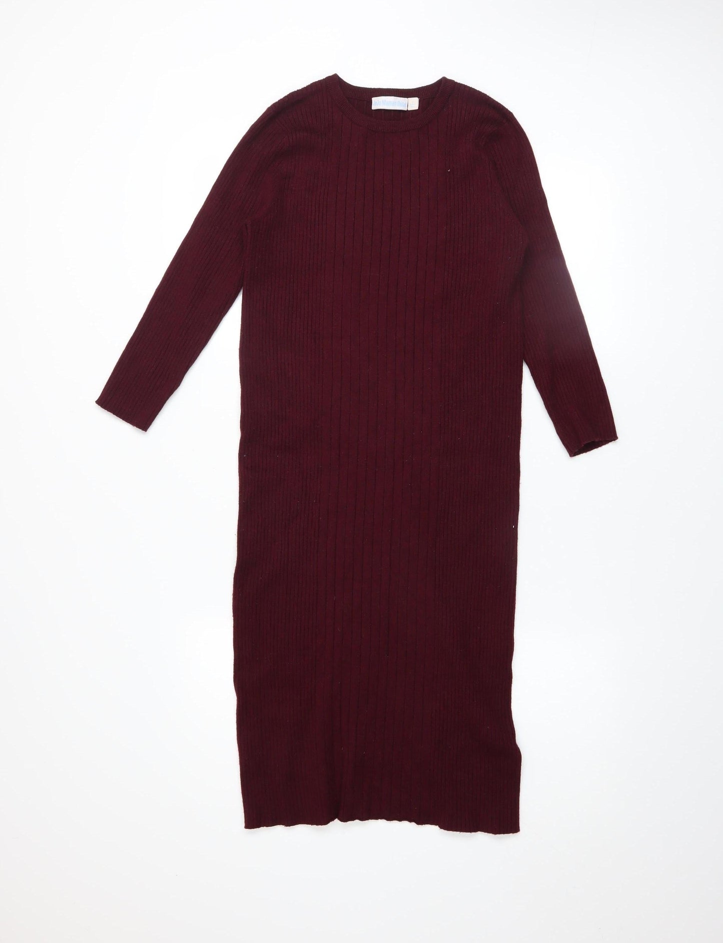 JoJo Maman Bébé Women Red Knit Midi Bodycon Dress Size S
