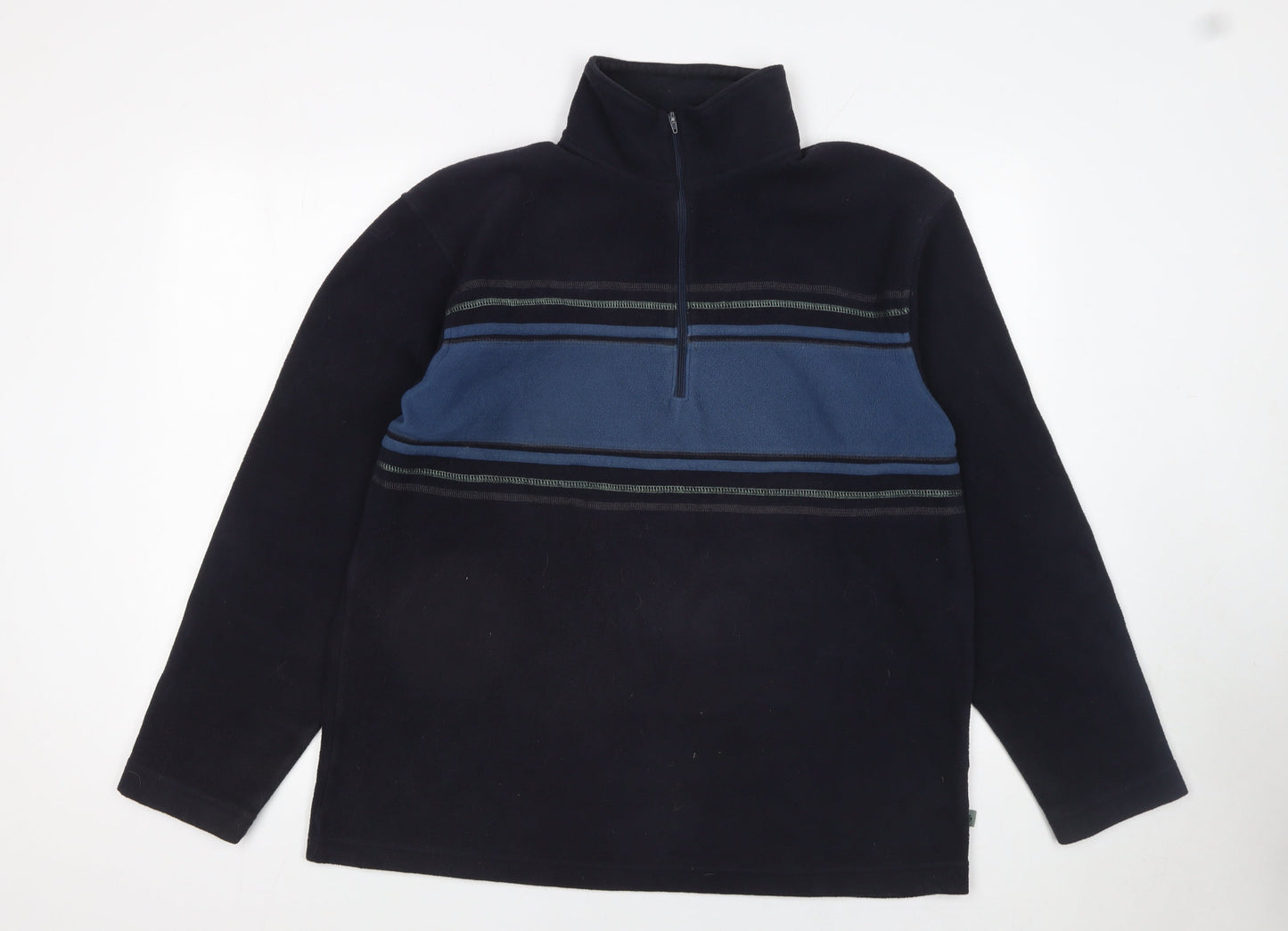 Hawkshead Active Mens Blue Fleece 1/4 Zip Pullover Sweatshirt L