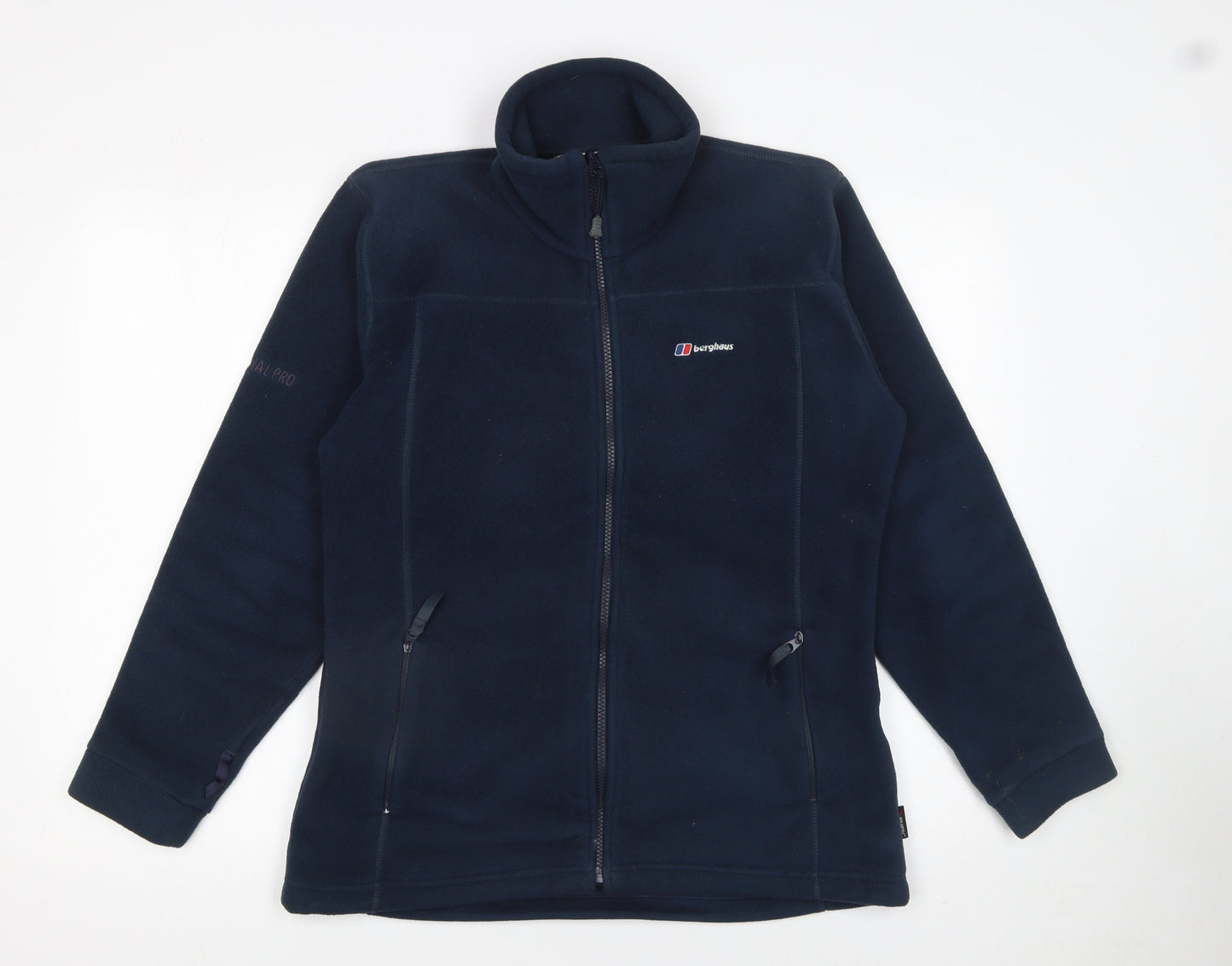 Berghaus Women Navy Blue Fleece Jacket Size 12 Full Zip Thermal Pro