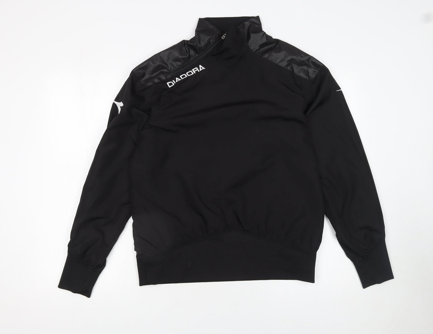 Diadora Men's Black Small Pullover Sweatshirt High Neck Sportswear