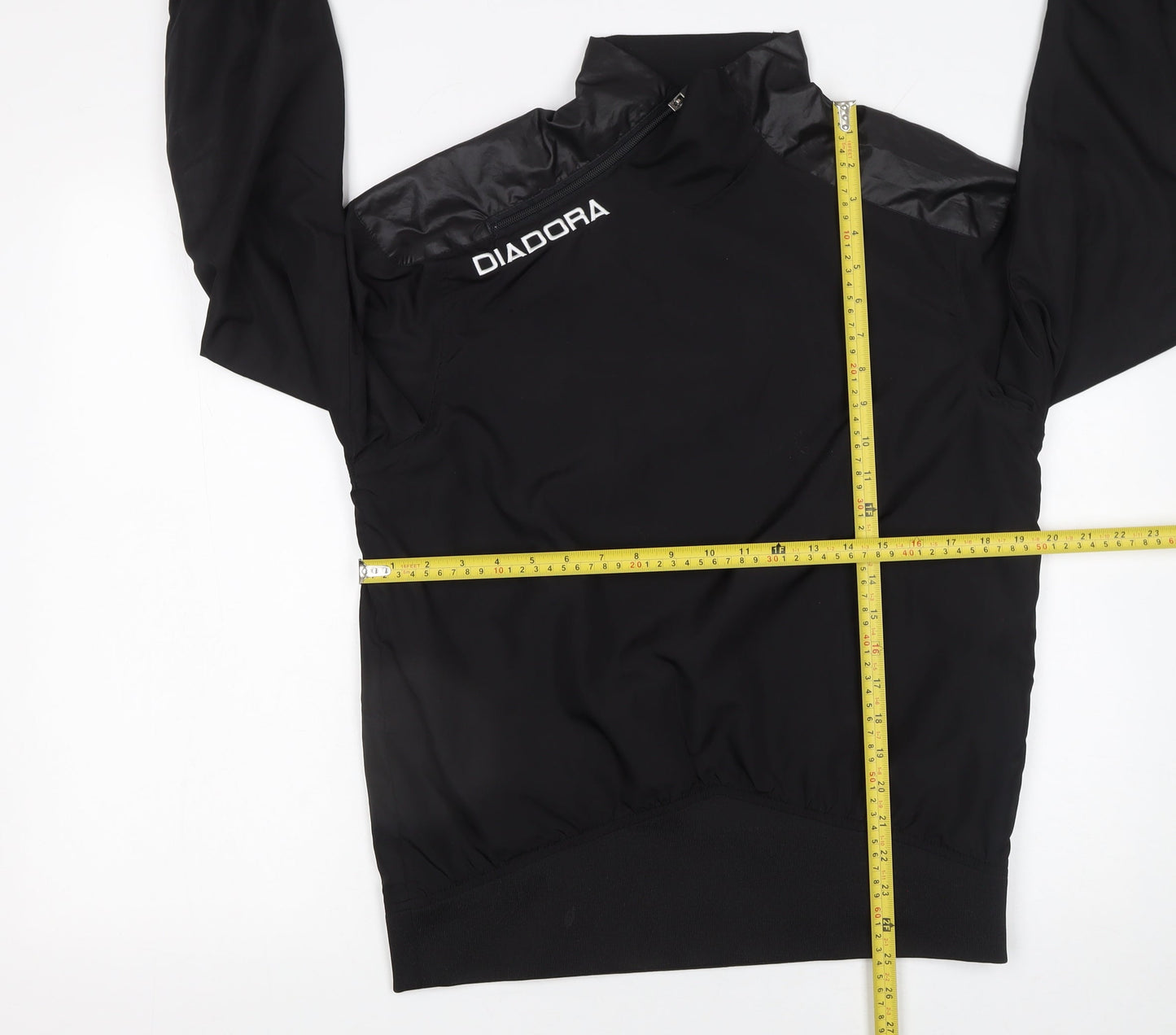 Diadora Men's Black Small Pullover Sweatshirt High Neck Sportswear