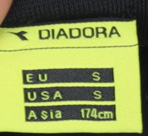 Diadora Men's Black Small Pullover Sweatshirt High Neck Sportswear