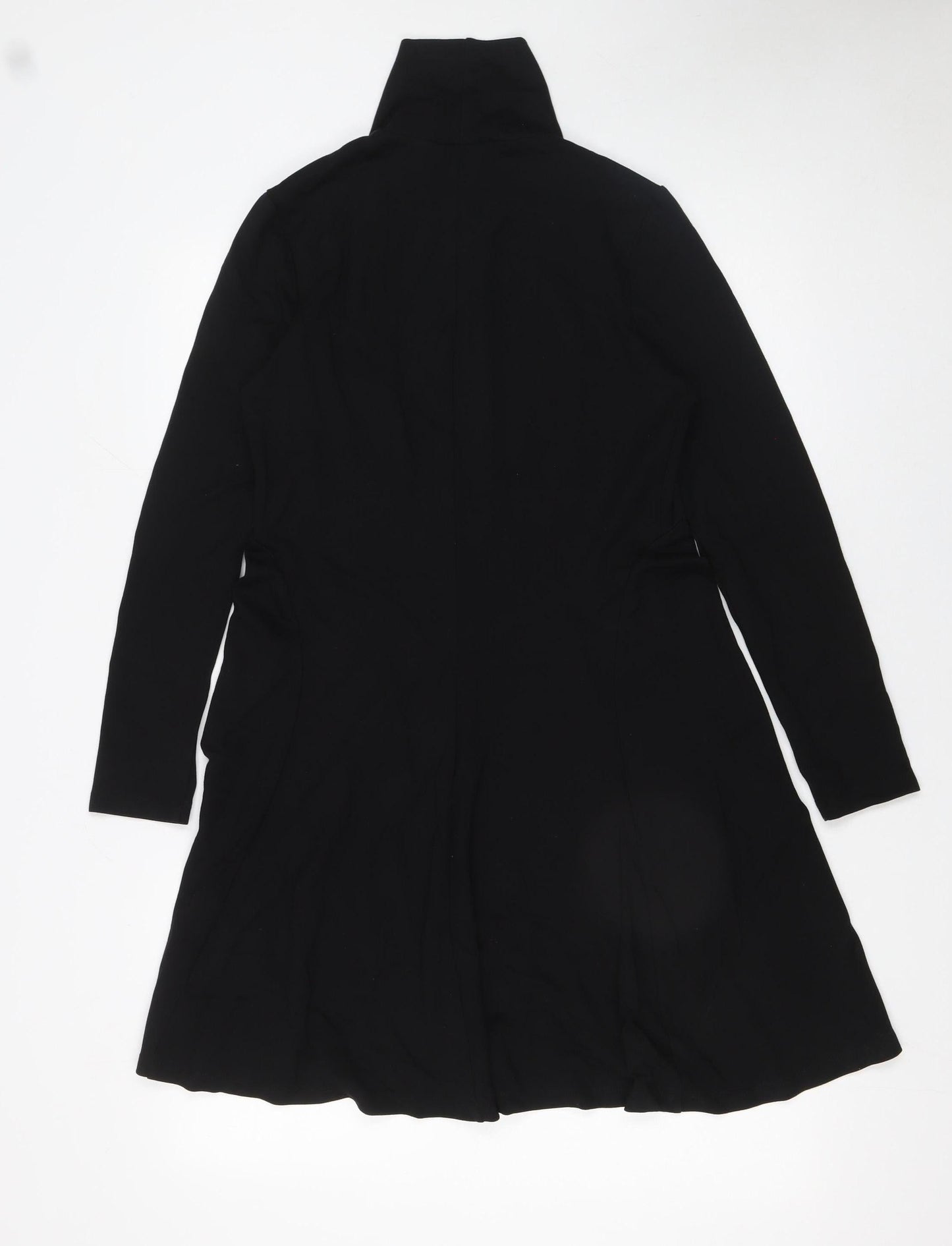 Seraphine Women Black Petite A-Line Roll Neck Jersey Dress UK 10