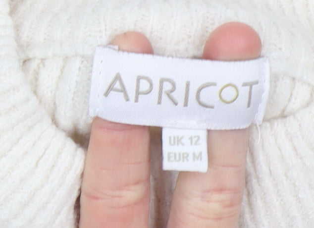 Apricot Women’s Multicoloured Mock Neck Ribbed Knit Jumper Size 12