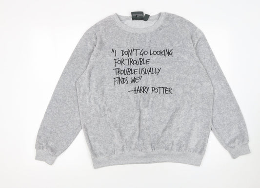 Harry Potter Women's Grey Pullover Sweatshirt Size 18 Quote Print