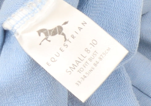 Equestrian Women's Light Blue Henley Hoodie Sweatshirt Size 8-10