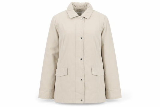 EWM Women’s Beige Mid-Length Casual Jacket Size 12 Polyester Blend
