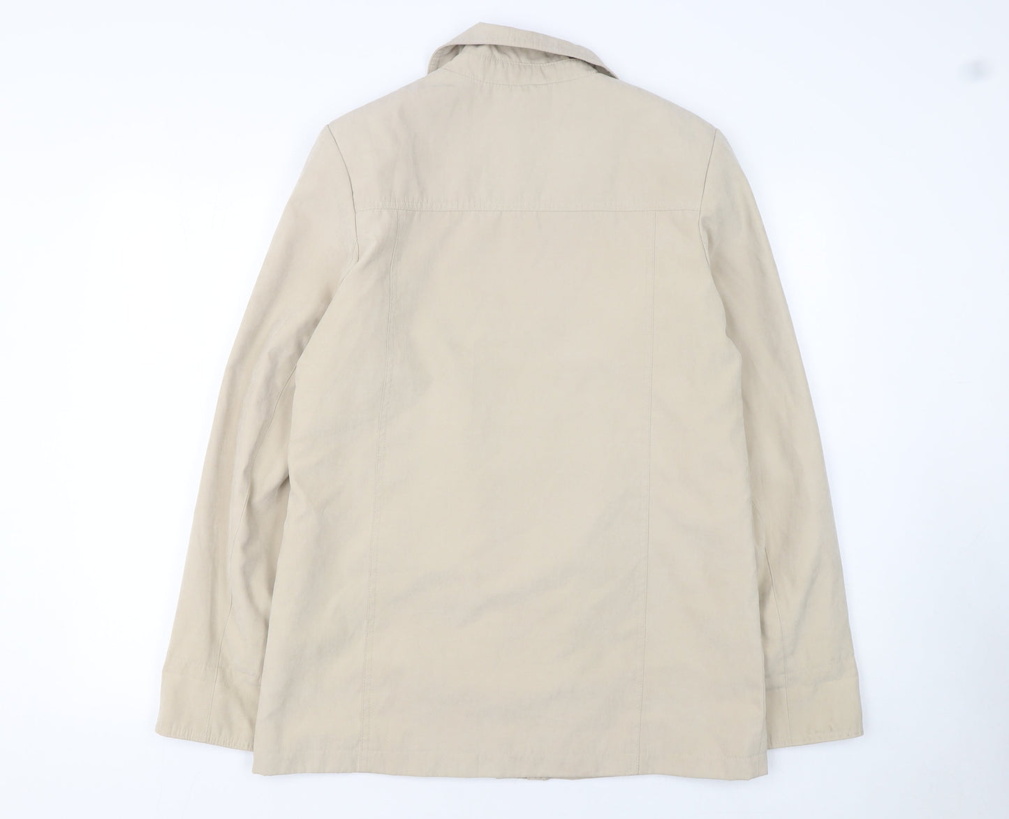 EWM Women’s Beige Mid-Length Casual Jacket Size 12 Polyester Blend