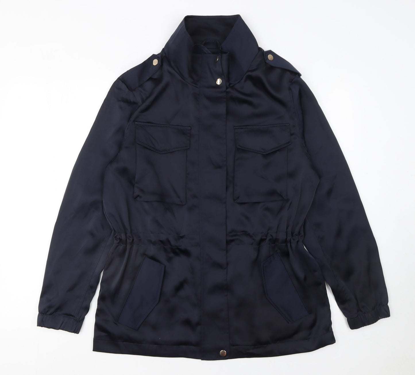 Next Women’s Blue Military Style Mid-Length Jacket Size 10