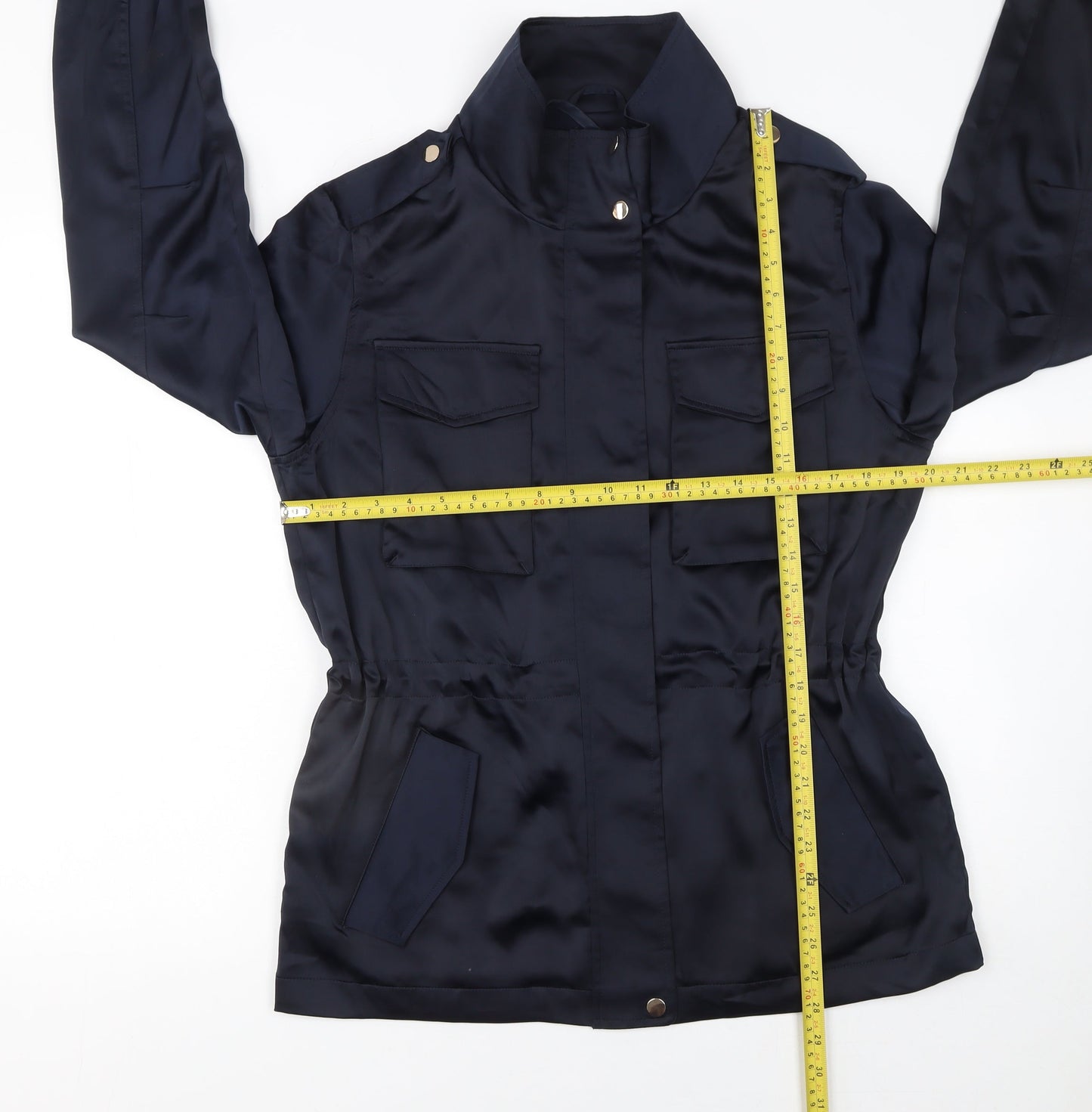 Next Women’s Blue Military Style Mid-Length Jacket Size 10