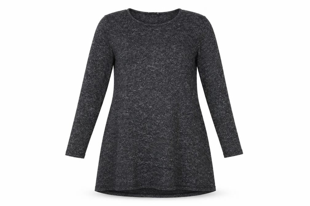 Stradivarius Women Grey Long Sleeve Knit Shift Dress Size S