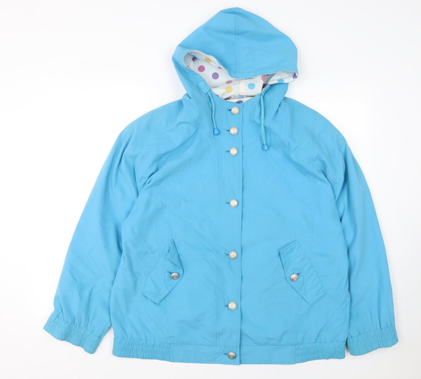 Telemac Women Blue Hooded Mid-Length Jacket Size 12