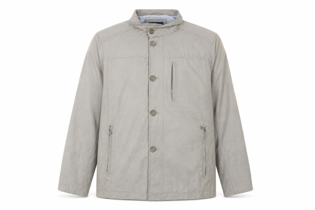 Jupiter Men's Beige Stand-Up Collar Mid-Length Jacket Size 40