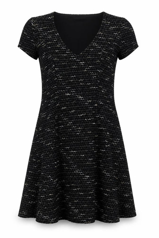 Great Plains Women Black Glitter Knit Shift Dress XL