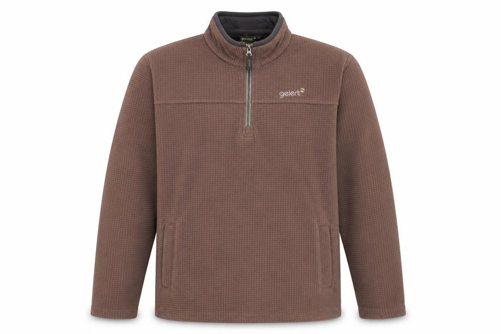 Gelert Mens Brown 1/4 Zip Fleece Pullover Sweatshirt Size M