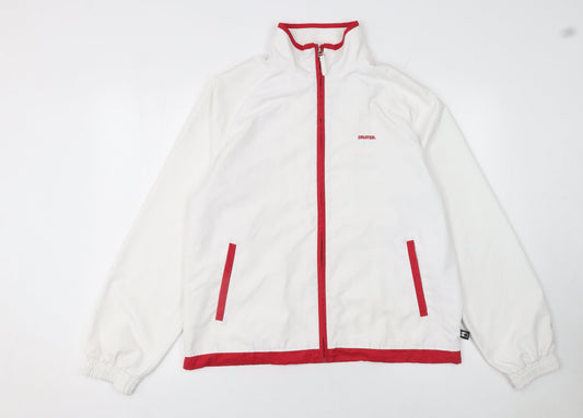 Starter Womens White Red Trim Track Jacket Size 16 Lightweight Sportswear