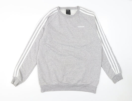 Adidas Womens Grey Crew Neck Sweatshirt XS Classic Logo Pullover