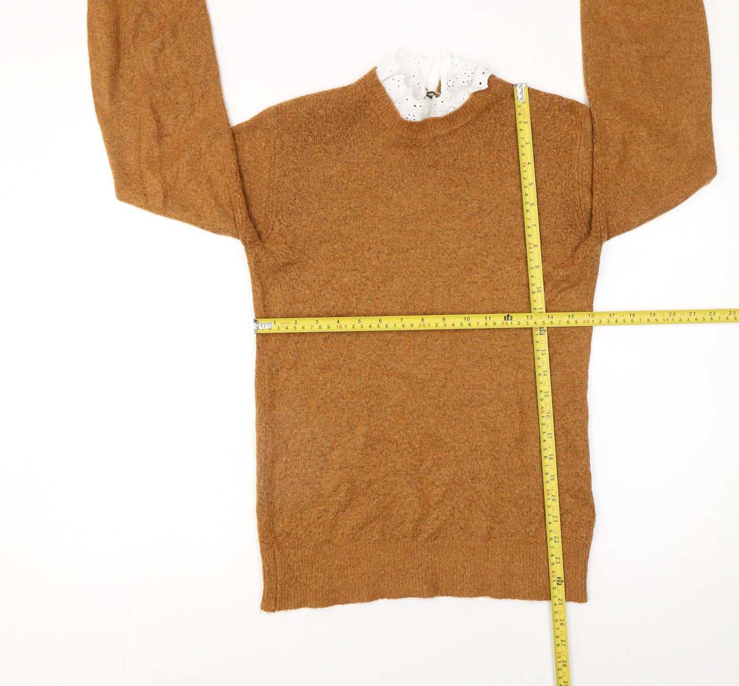 White Stuff Women’s Brown Wool Blend High Neck Jumper Size 6