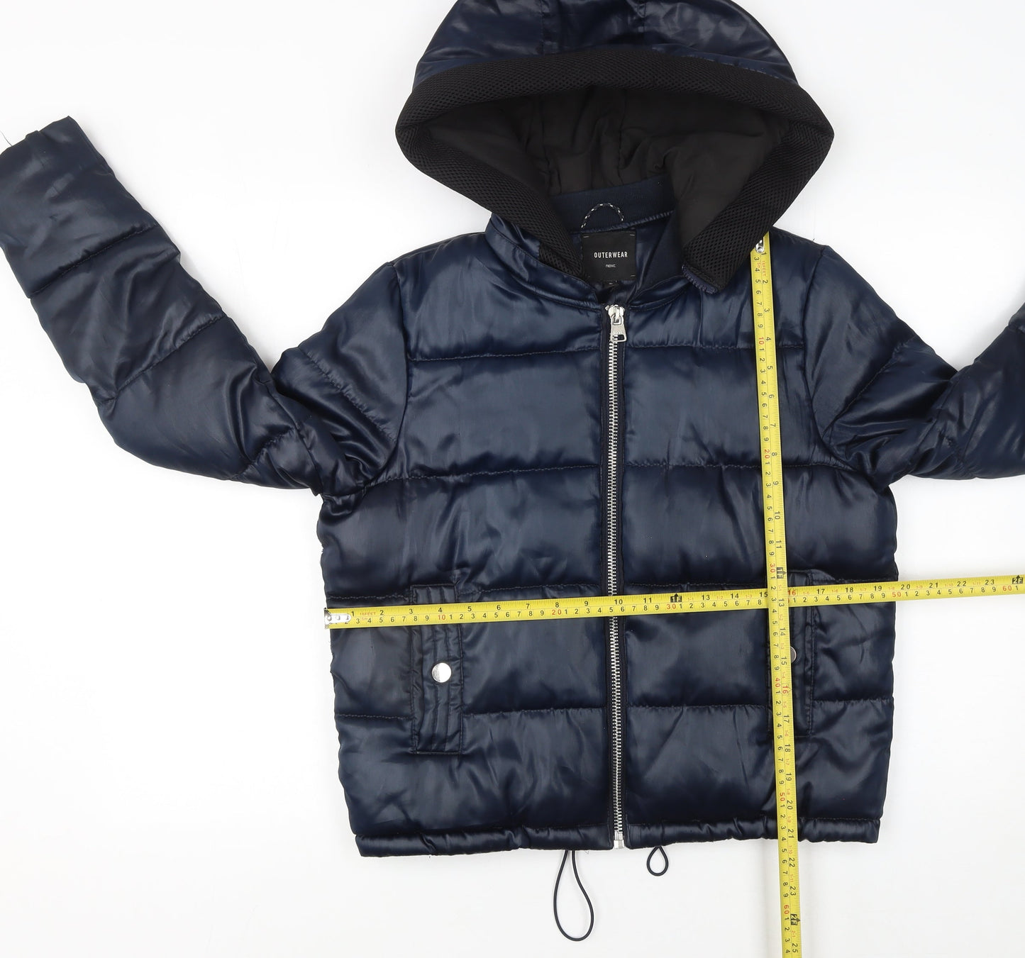 Next Women's Blue Hooded Puffer Jacket Size 8 Regular Fit