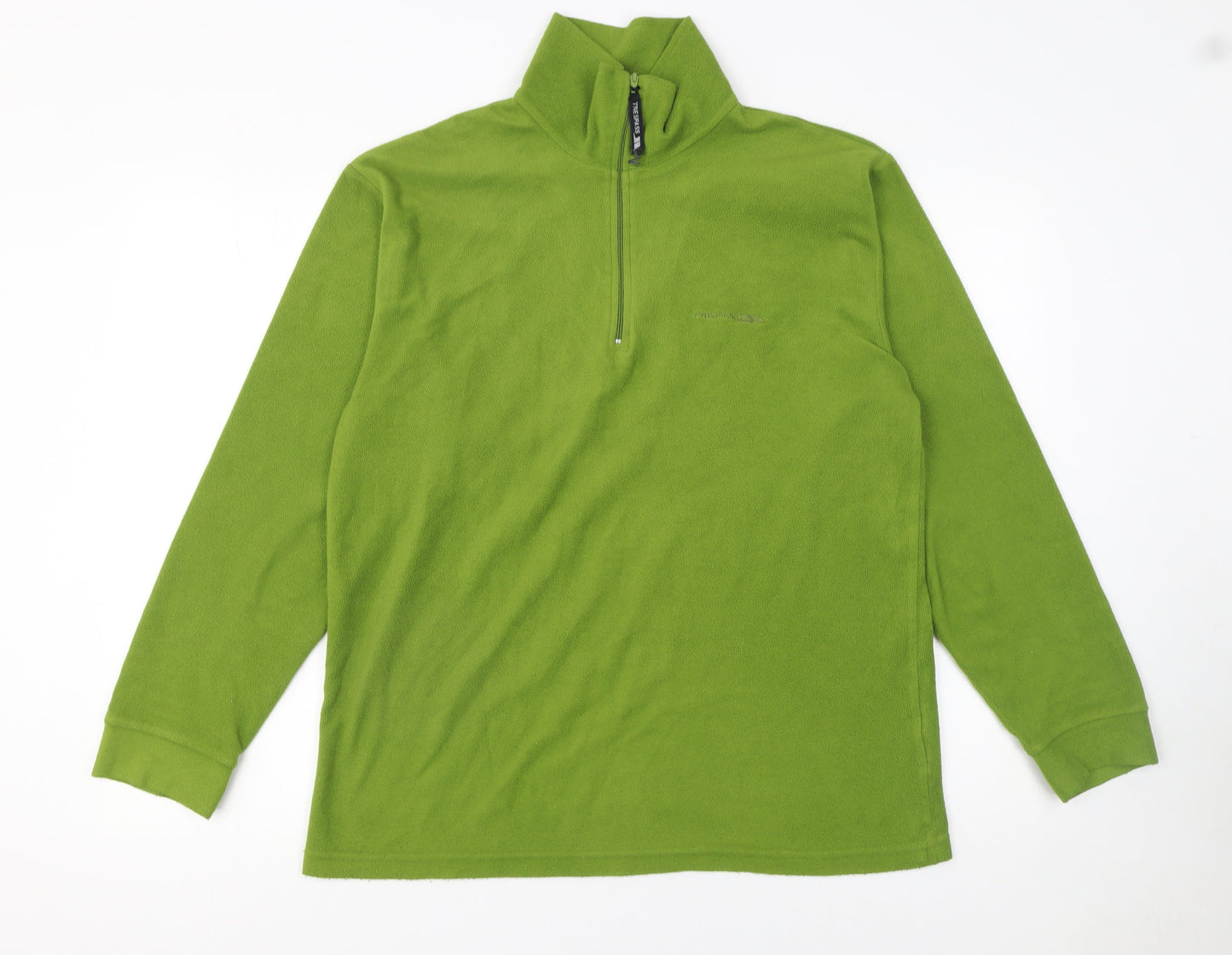 Trespass Men's Green Fleece 1/4 Zip Pullover Sweatshirt Size M