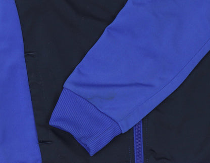 Additional view of Adidas boys’ blue track jacket 10 years full zip colourblock activewear
