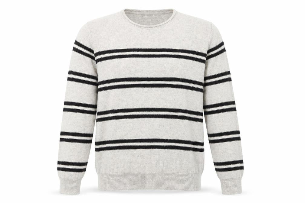 Gap Men’s Grey Striped Wool Crew Neck Jumper Size L