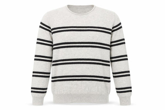 Gap Men’s Grey Striped Wool Crew Neck Jumper Size L