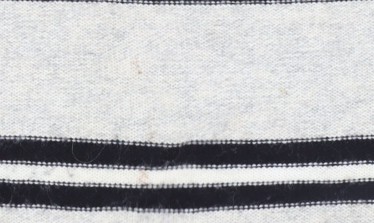 GAP Men’s Grey Striped Wool Crew Neck Jumper Size L