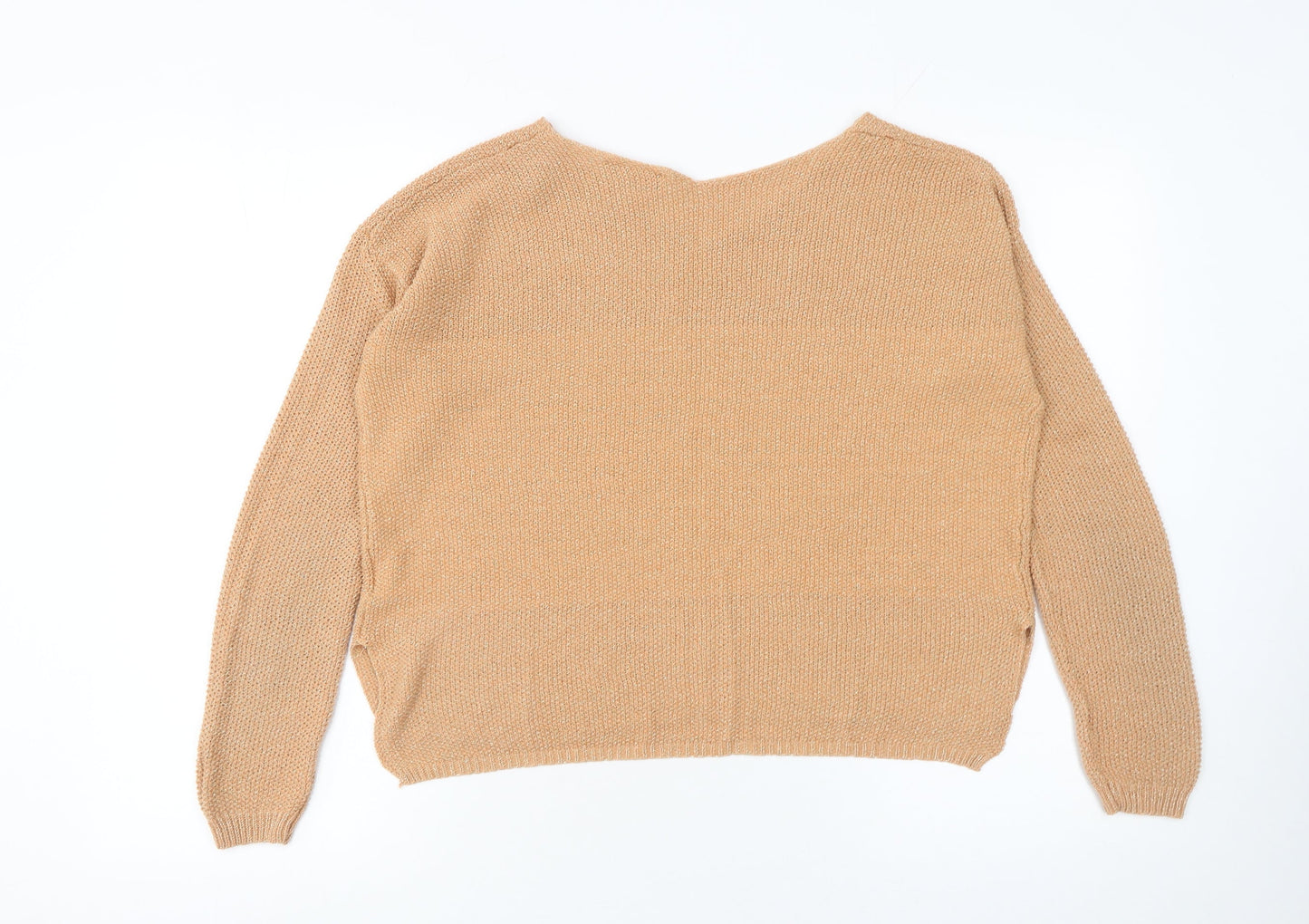 Grace & Mila Women’s Beige V-Neck Knit Pullover Jumper Size L