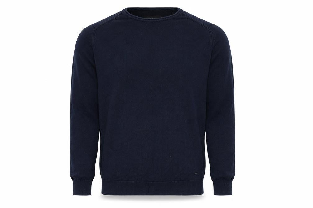 INDICODE Men’s Blue Cotton Blend Crew Neck Jumper Size M