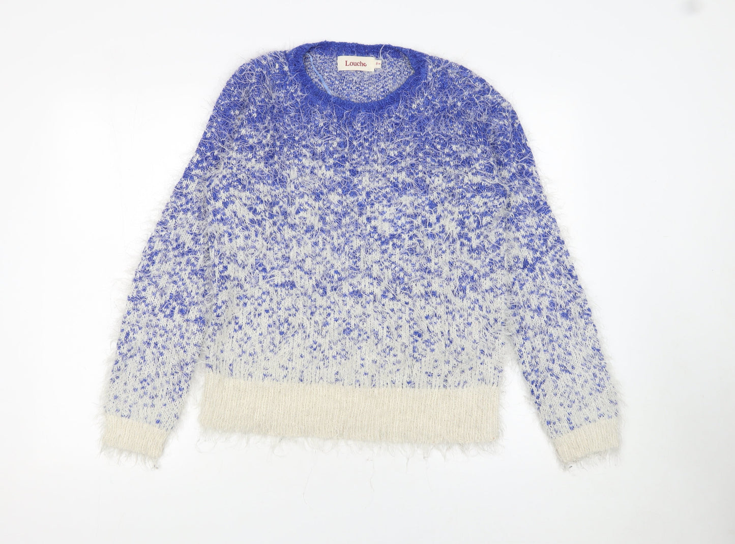 Louche Women’s Blue Crew Neck Chunky Knit Jumper Size 10