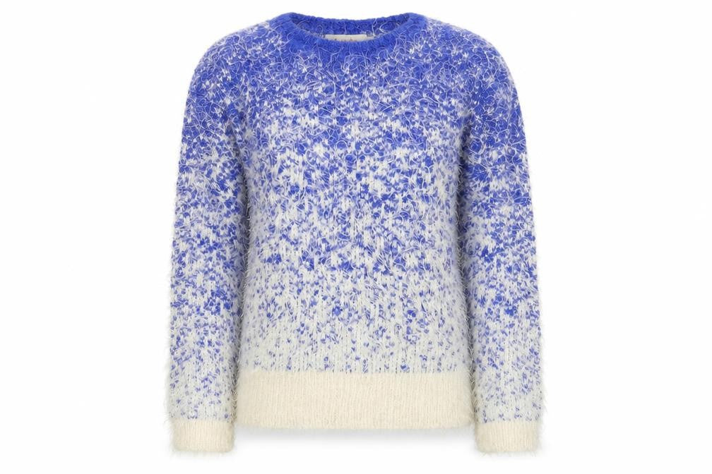 Louche Women’s Blue Crew Neck Chunky Knit Jumper Size 10