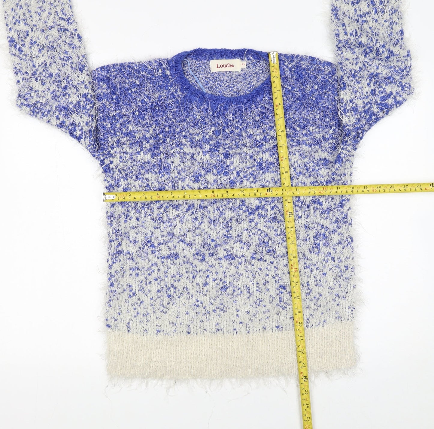 Louche Women’s Blue Crew Neck Chunky Knit Jumper Size 10