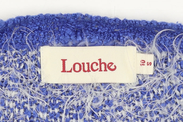 Louche Women’s Blue Crew Neck Chunky Knit Jumper Size 10